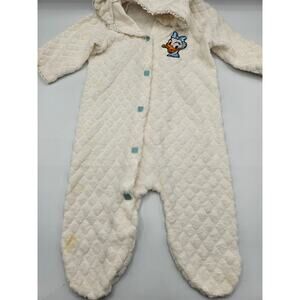 Vintage Disney Lullabye Land Baby Sz 0-3M One Piece Terrycloth Pajama Daisy Duck
